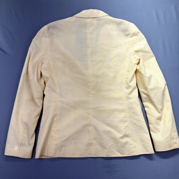 Women's Size 6/7 Blazer Gray Vintage Made In Japan Yellow Striped - Picture 9 of 13